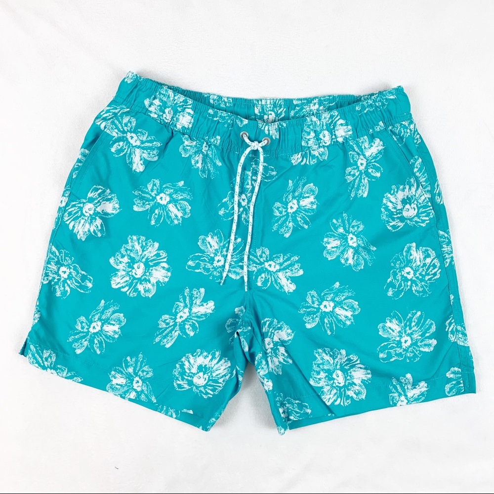 Janie and Jack floral board short swim trunks